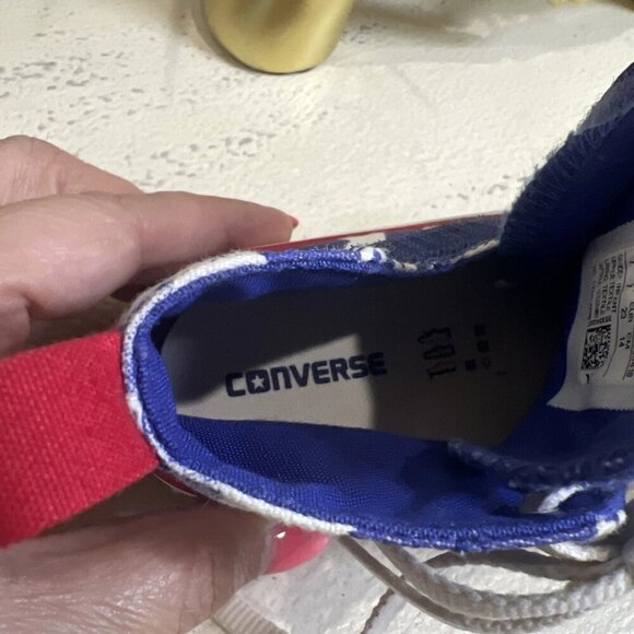 Converse All Star Baby Toddler 7 Chuck Taylor Canvas Stars & Stripes Shoes - Picture 4 of 8